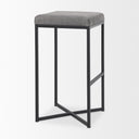 Frodo 165L x 165W x 2975H Gray Fabric Seat WBlack Iron Frame Bar Stool - Default Title