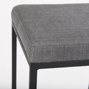 Frodo 165L x 165W x 2975H Gray Fabric Seat WBlack Iron Frame Bar Stool - Default Title
