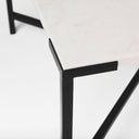 Lucas 30x30 White Marble Top Black Metal Base Coffee Table - Default Title