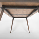 Nicholas II 72x39 Brown Solid Wood Top MetalWood Leg Dining Table - Default Title