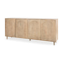 Tucker Light Brown Wood w Carved Arch Pattern 4 Door Sideboard - Default Title