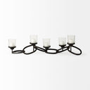 Quito Black Metal Chain-Link Five Candle Table Candle Holder - Default Title