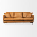 Lake Como 858L x 366W x 323H Tan Leather Three Seater Sofa - Default Title
