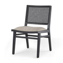 Wynn 205L x 246W x 341H Beige Fabric WBlack Wood Dining Chair - Default Title
