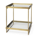 Trey Gold Metal WGlass Accent Table - Default Title