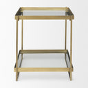 Trey Gold Metal WGlass Accent Table - Default Title