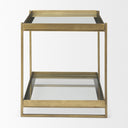 Trey Gold Metal WGlass Accent Table - Default Title