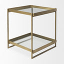 Trey Gold Metal WGlass Accent Table - Default Title