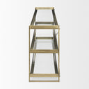 Trey 720L x 160W x 300H Gold Metal WGlass Console Table - Default Title