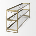 Trey 720L x 160W x 300H Gold Metal WGlass Console Table - Default Title