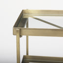 Trey 720L x 160W x 300H Gold Metal WGlass Console Table - Default Title