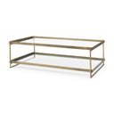 Trey 560L x 320W x 170H Gold Metal WGlass Coffee table - Default Title