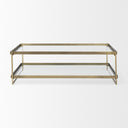 Trey 560L x 320W x 170H Gold Metal WGlass Coffee table - Default Title