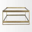Trey 560L x 320W x 170H Gold Metal WGlass Coffee table - Default Title