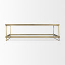 Trey 560L x 320W x 170H Gold Metal WGlass Coffee table - Default Title