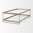 Trey 560L x 320W x 170H Gold Metal WGlass Coffee table - Default Title