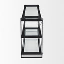 Trey 720L x 160W x 300H Black Metal WGlass Console Table - Default Title