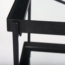 Trey 720L x 160W x 300H Black Metal WGlass Console Table - Default Title