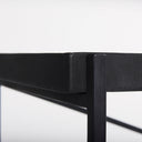 Trey 720L x 160W x 300H Black Metal WGlass Console Table - Default Title