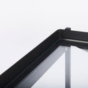 Trey 720L x 160W x 300H Black Metal WGlass Console Table - Default Title