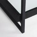 Trey 720L x 160W x 300H Black Metal WGlass Console Table - Default Title