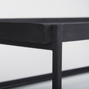Trey 56L x 32W x 17H Black Metal WGlass Coffee Table - Default Title