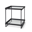 Trey Black Metal WGlass Accent Table - Default Title
