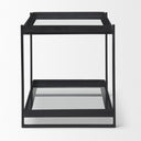 Trey Black Metal WGlass Accent Table - Default Title