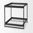 Trey Black Metal WGlass Accent Table - Default Title