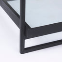 Trey Black Metal WGlass Accent Table - Default Title