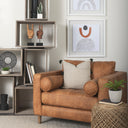 Allium Brown Handwoven Wool Cylindrical Pouf - Default Title