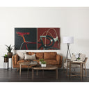 Brooks 902L x 348W x 335H Cognac Brown Faux Leather Three Seater Sofa W Medium Brown Wooden Legs - Default Title