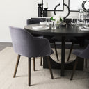 Ronald II Grey Velvet Wrap Black Wooden Base Dining Chair - Default Title