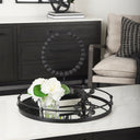 Tulane II Large 12L x 6W Black Beaded Broken Sphere Decorative Object - Default Title