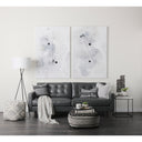 Nathan II 18 x 20 Square Top White Marble and Black Metal EndSide Table - Default Title