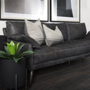 Cochrane 82L x 33W x 323 Black Leather Three Seater Sofa - Default Title