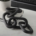 Alix 290L x 50W x 50H Black Wood Link Chain Decorative Object - Default Title
