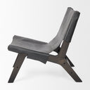 Elodie 244L x 339W x 307H Black Leather WBlack Stain Beech Wood Frame Accent Chair - Default Title