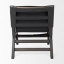 Elodie 244L x 339W x 307H Black Leather WBlack Stain Beech Wood Frame Accent Chair - Default Title
