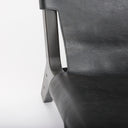 Elodie 244L x 339W x 307H Black Leather WBlack Stain Beech Wood Frame Accent Chair - Default Title