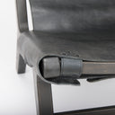Elodie 244L x 339W x 307H Black Leather WBlack Stain Beech Wood Frame Accent Chair - Default Title