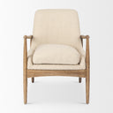 Westan Cream Boucle Fabric WLight Brown Wood Accent Chair - Default Title
