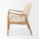Westan Cream Boucle Fabric WLight Brown Wood Accent Chair - Default Title