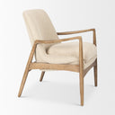 Westan Cream Boucle Fabric WLight Brown Wood Accent Chair - Default Title