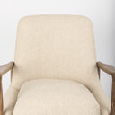 Westan Cream Boucle Fabric WLight Brown Wood Accent Chair - Default Title