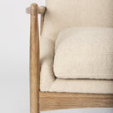 Westan Cream Boucle Fabric WLight Brown Wood Accent Chair - Default Title