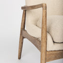 Westan Cream Boucle Fabric WLight Brown Wood Accent Chair - Default Title