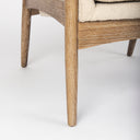 Westan Cream Boucle Fabric WLight Brown Wood Accent Chair - Default Title