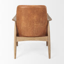 Westan Cognac Faux Leather WMedium Brown Wood Accent Chair - Default Title