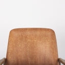 Westan Cognac Faux Leather WMedium Brown Wood Accent Chair - Default Title